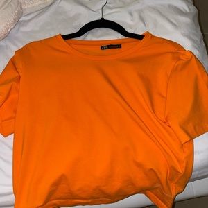 Orange crop top from ZARA